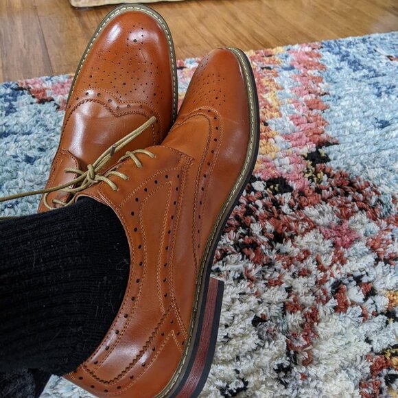 Bruno Marc Italy Men's 3-Brown Classic Modern Formal Oxford Lace-Up Dress Shoes - Picture 1 of 10